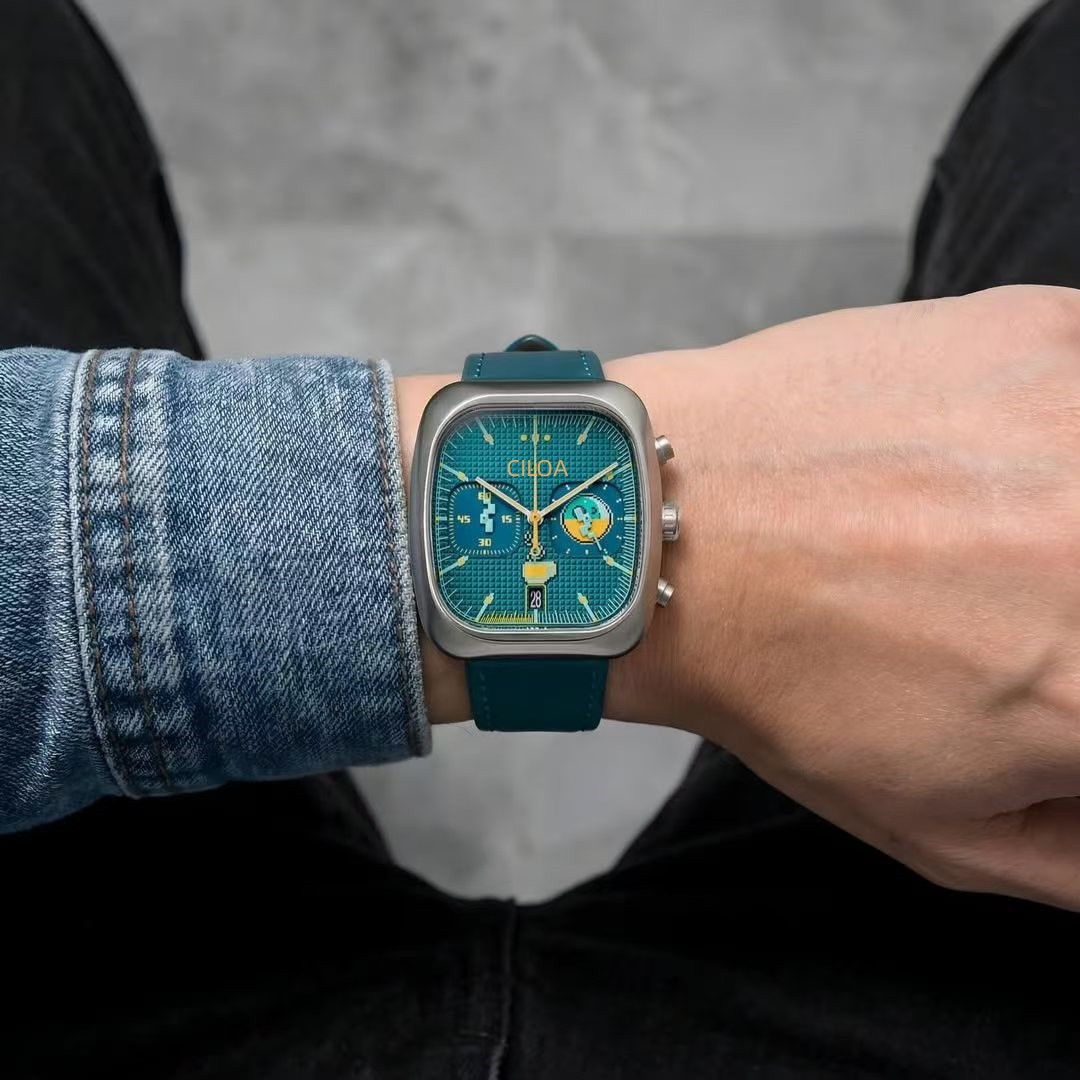 Smartwatch Straps & Accessories - CILOA Classic Retro Square Chronograph Mens