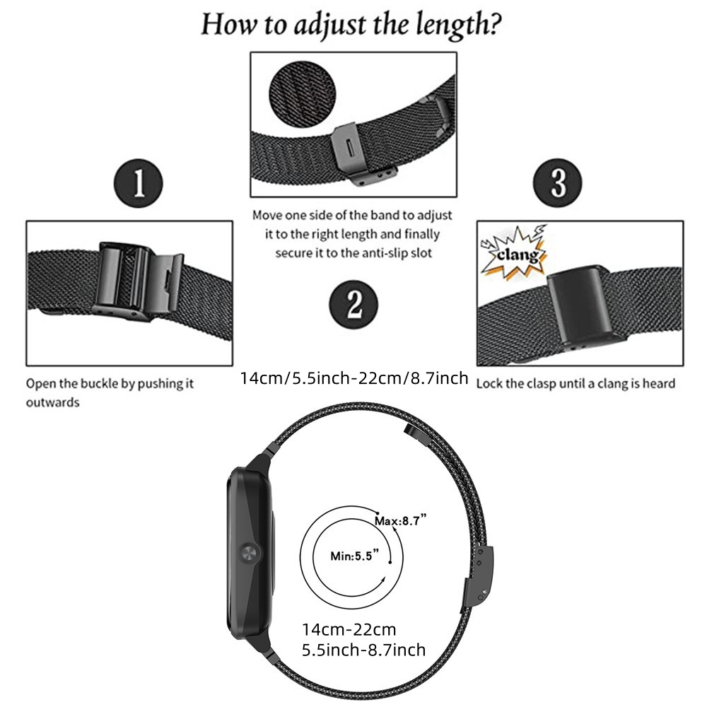 Metal Bands for Honor Watch 5  - Stainless Mesh Band recension och pris