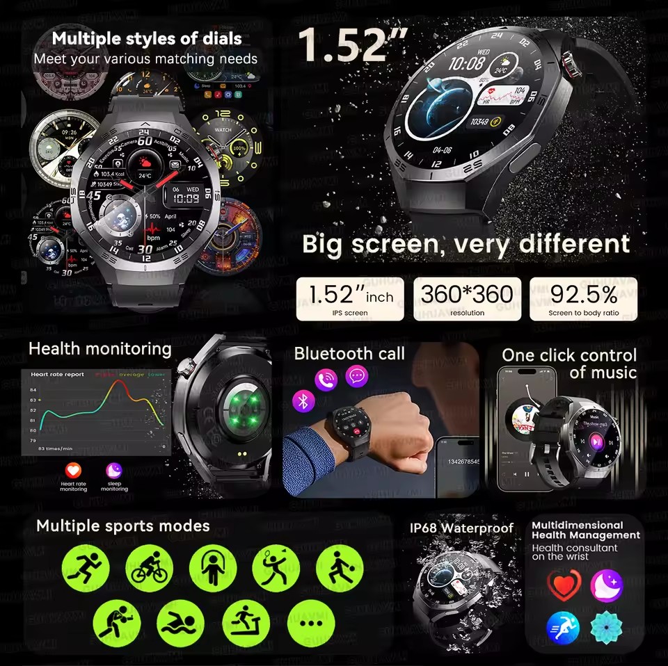 Original GS5 Pro GPS Sports IP - Smartwatch Store recension och pris